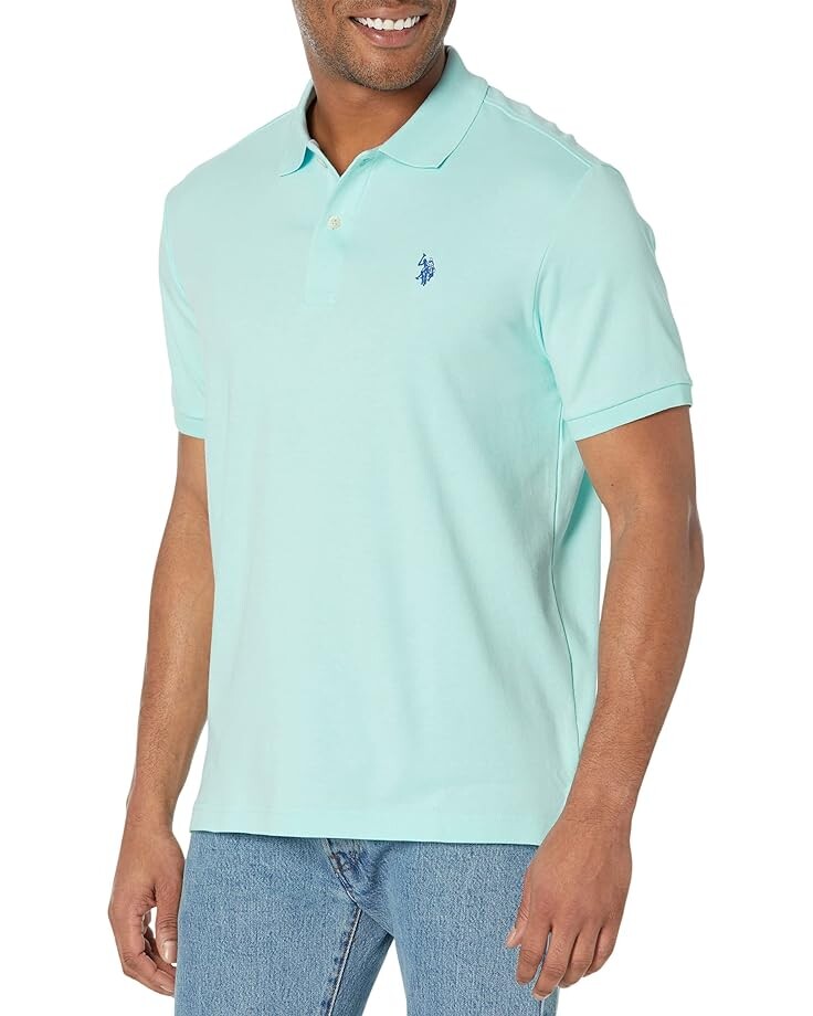 Поло U.S. POLO ASSN. Interlock Core Polo Shirt, цвет Easy Turquoise