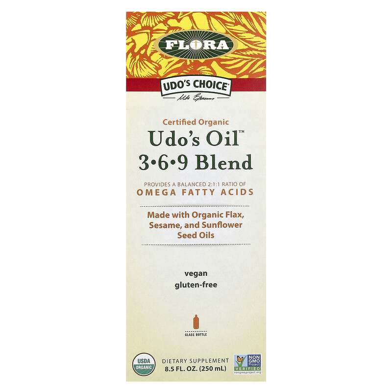

Flora, Udo's Choice, органическая смесь Udo's Oil 3,6,9, 250 мл (8,5 жидк. унции)