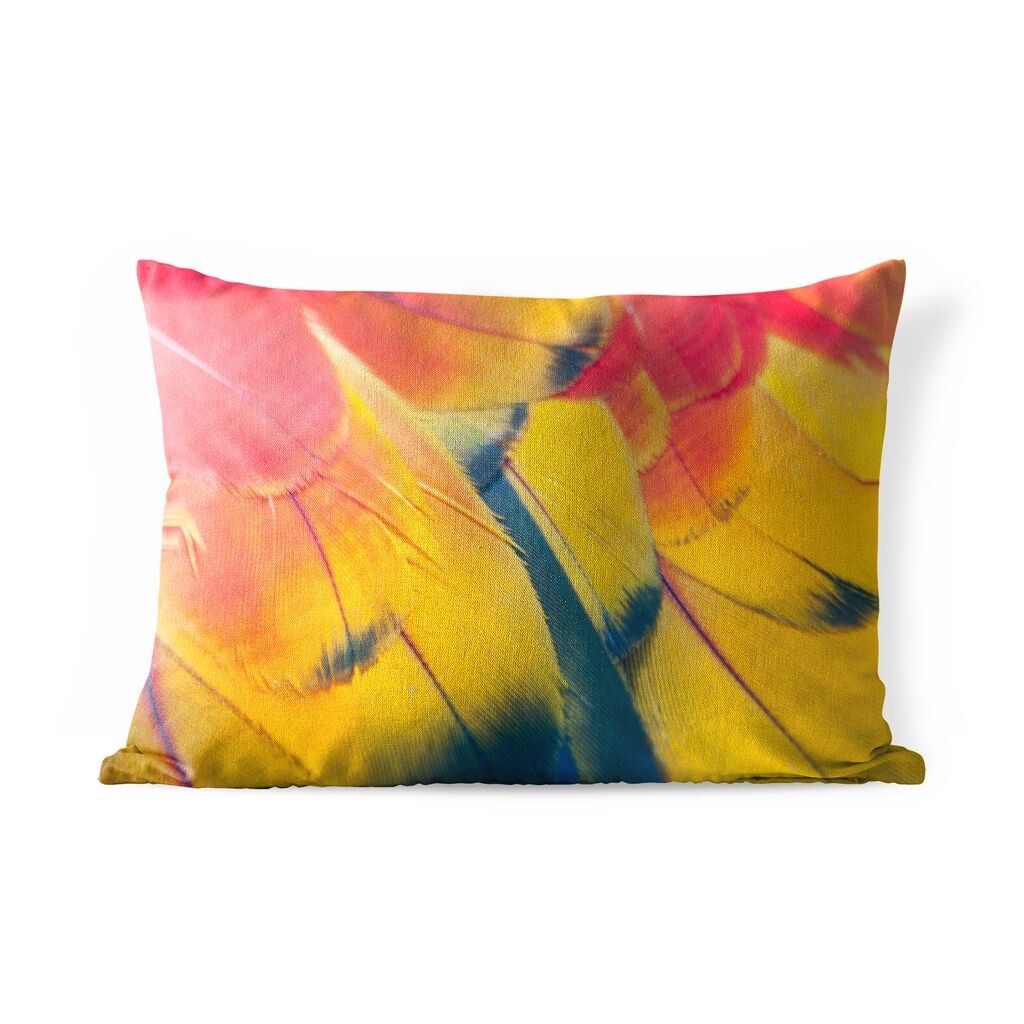 

Подушка для улицы MuchoWow - структура перьев попугая - 50x30 см - защита от атмосферных воздействий - подушка для отдыха - чехол на подушку - хлопчатобумажная ткань - декоративные чехлы на подушки, мультиколор