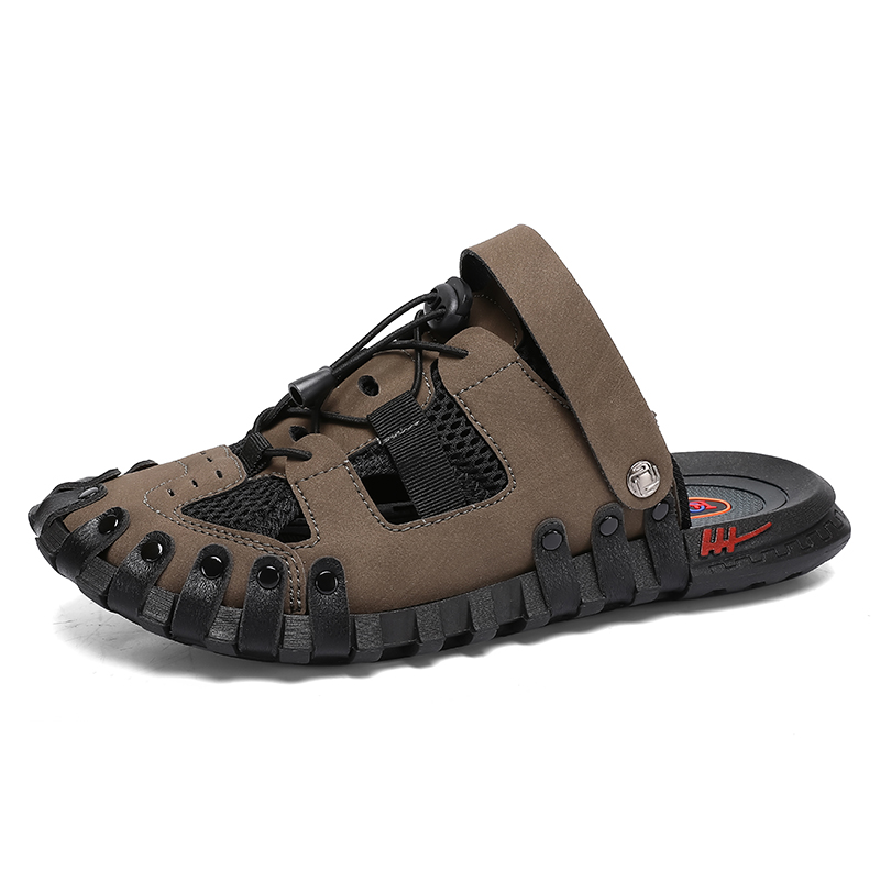 

LONGYING Мужские противоскользящие тапочки с закрытым носком - хаки, цвет Khaki