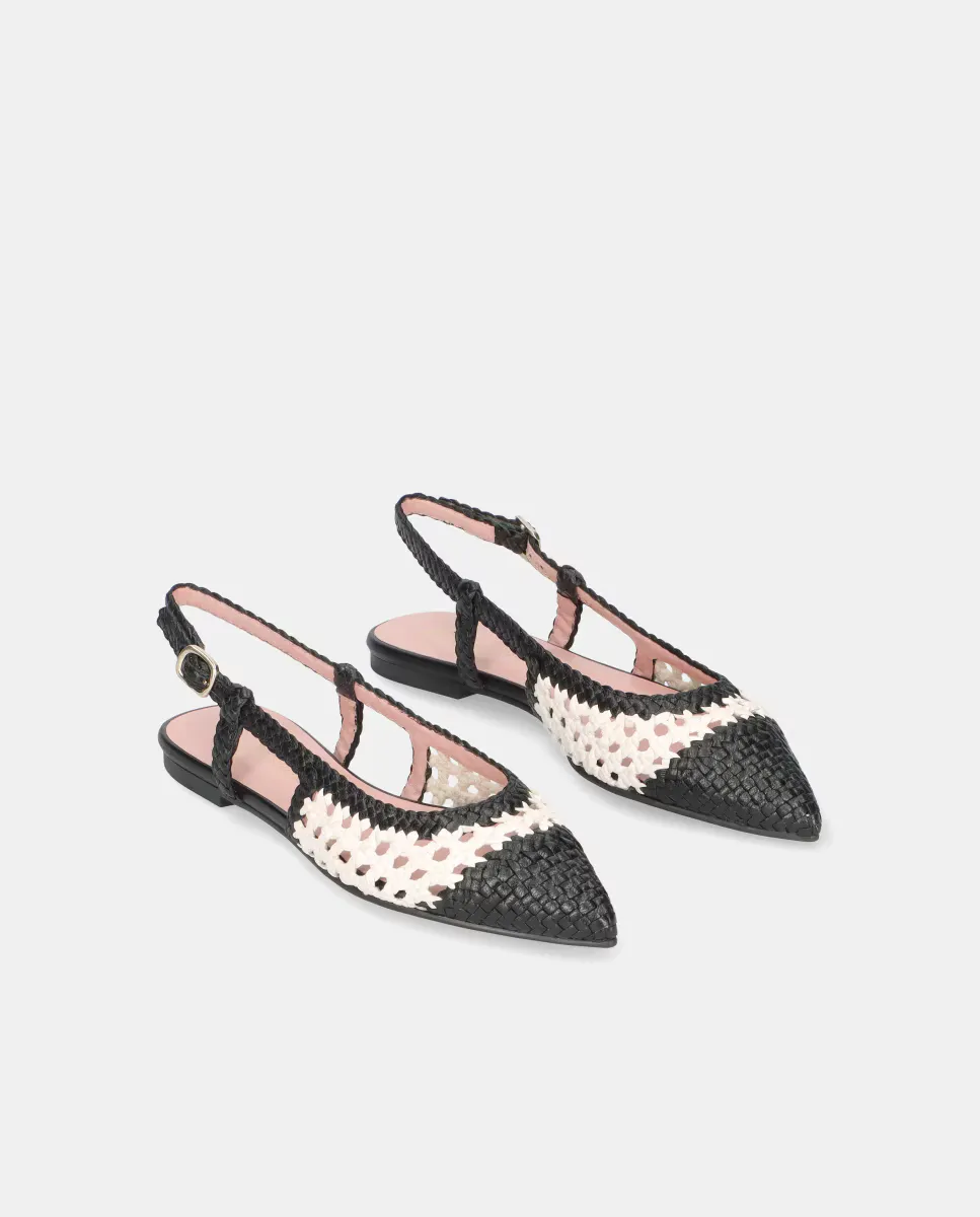Женские балетки Ella из плетеной кожи наппа Pretty Ballerinas, черный — фото 2
