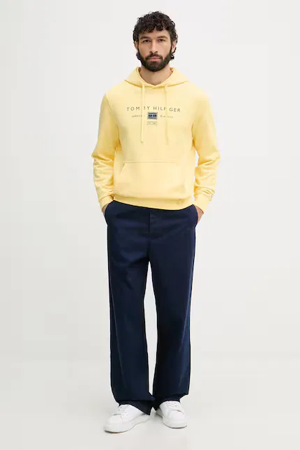 Штаны из натуральной ткани Relaxed Fit Tommy Hilfiger, синий — фото 2