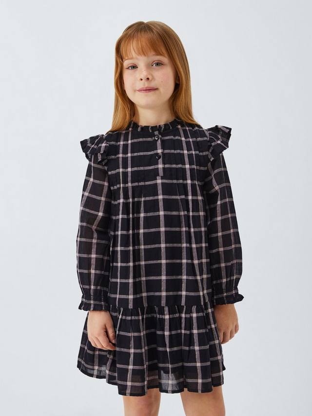 

Детское платье с клетчатым рюшами John Lewis, Multi