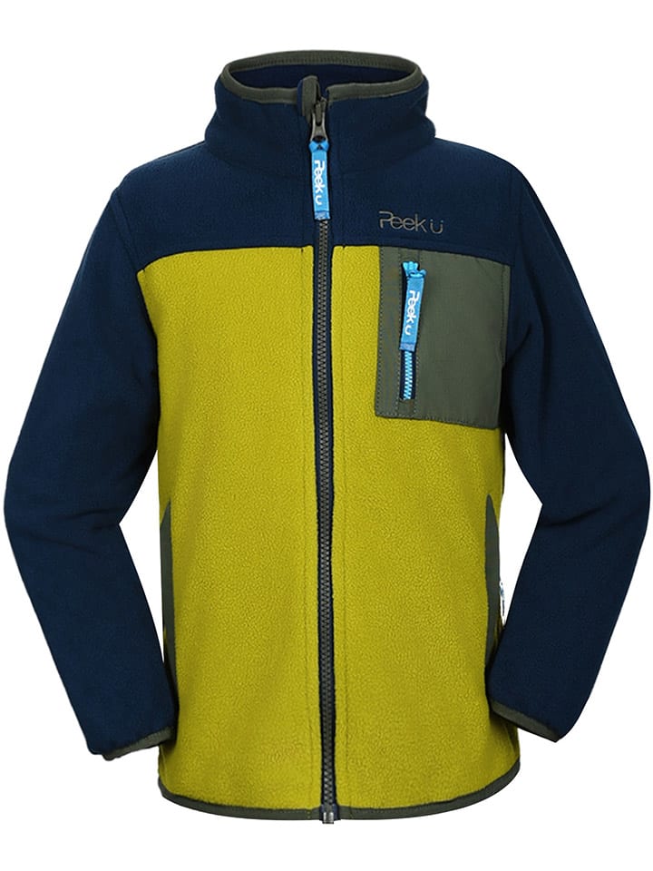 

Флисовая куртка Волна желто-темно-синего цвета Peek U