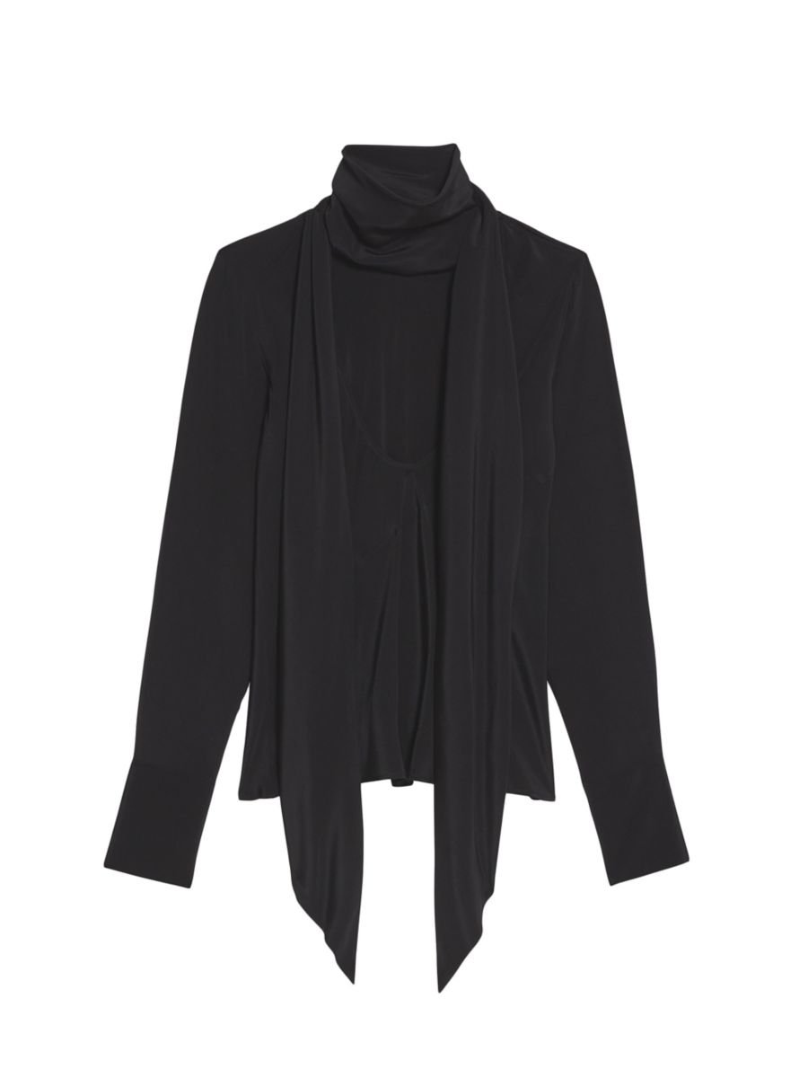 

Шелковый шарф-топ Helmut Lang, черный