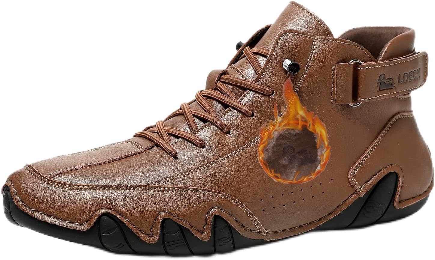 

Мужские водонепроницаемые зимние снежные ботинки с ортопедической поддержкой: легкие противоскользящие походные ботинки с теплой дышащей подкладкой для комфорта при ходьбе в холодную погоду весь день Generic, Coffee 8.5women/7men