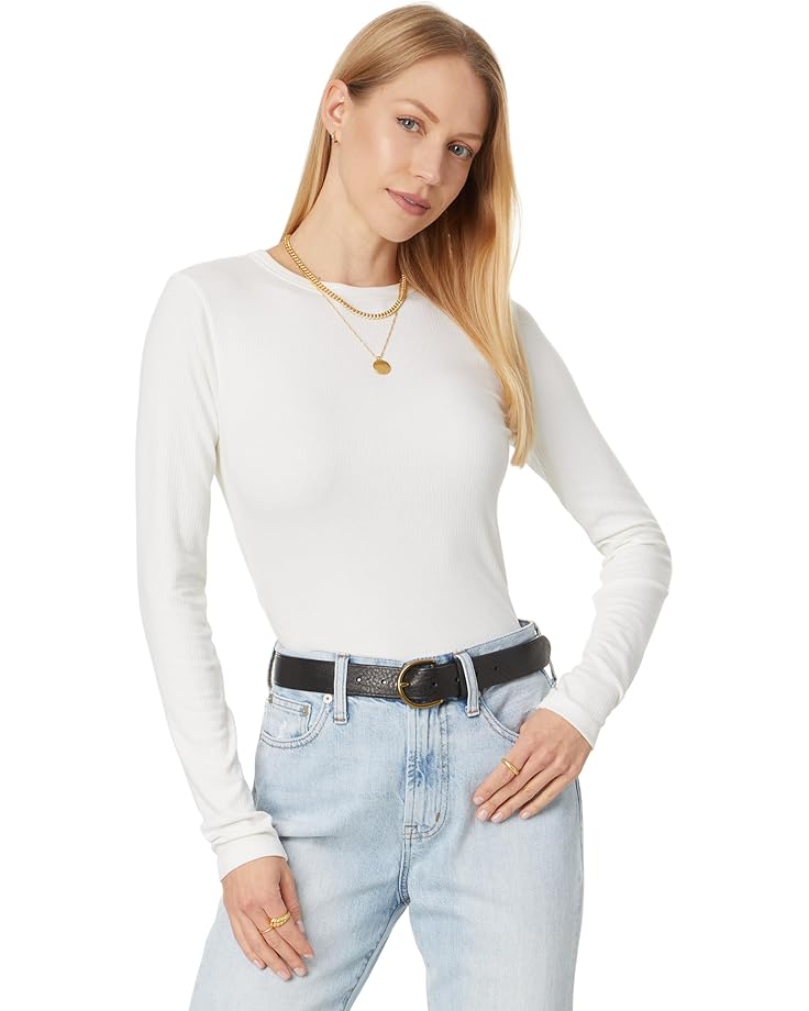 

Лонгслив Madewell Modal Rib Long Sleeve Crew Neck, цвет Winter White