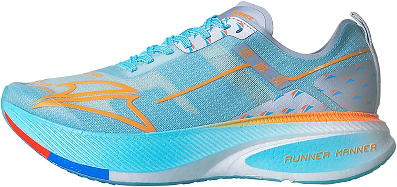 

Беговые кроссовки с карбоновой подошвой для мужчин - амортизирующие, легкие, дышащие, нескользящие дорожные кроссовки Runner Manner, синий