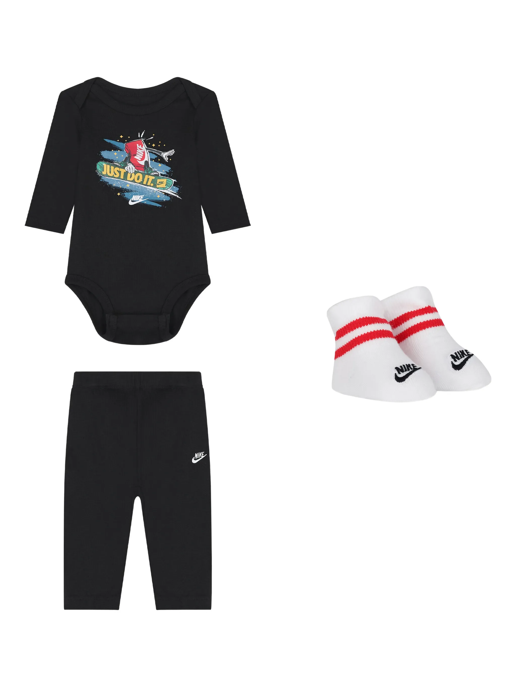 

Комплект из трех вещей с логотипом Nike Kids, черный