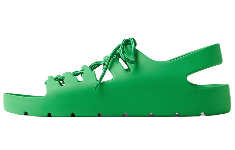 Босоножки Bottega Veneta Jelly Lace Up, зеленый