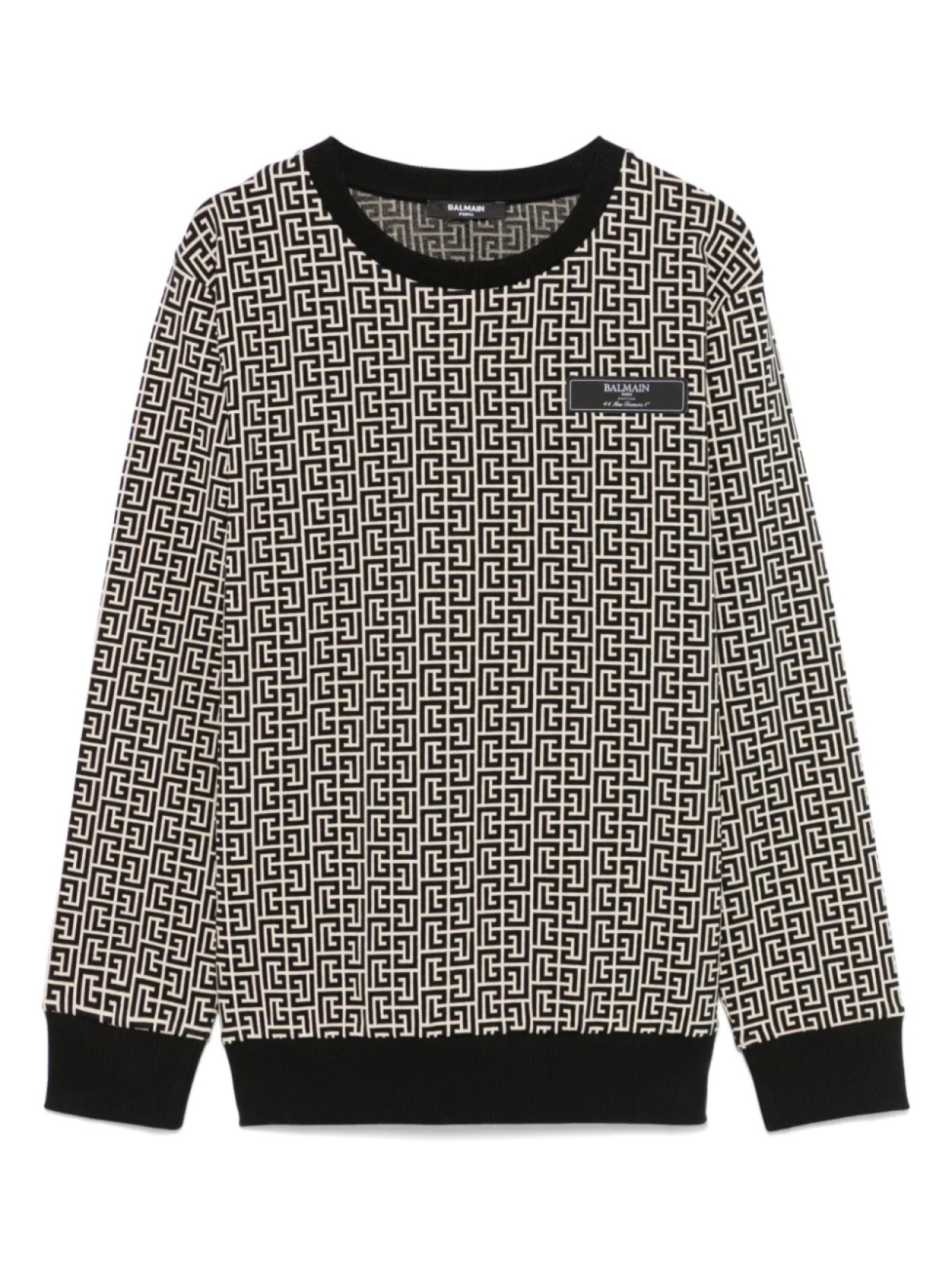 

Толстовка с монограммой и жаккардом Balmain Kids, черный