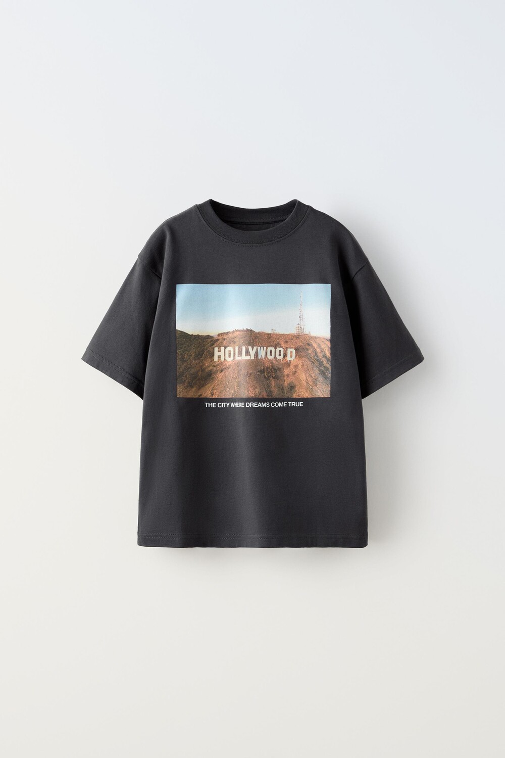 

Футболка с фото hollywood ZARA, антрацитово-серый