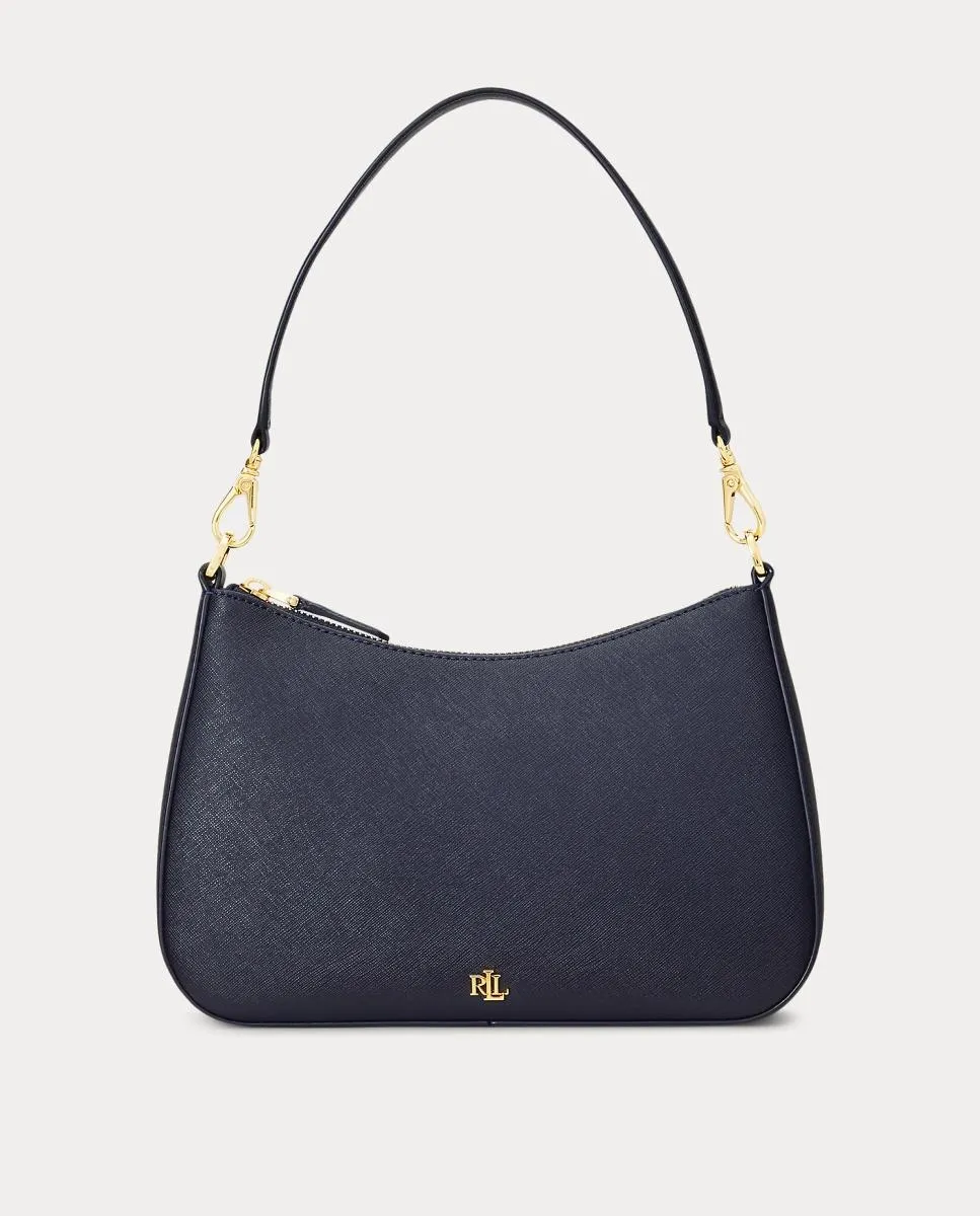 

Средняя женская кожаная сумка Дэнни Lauren, темно-синий