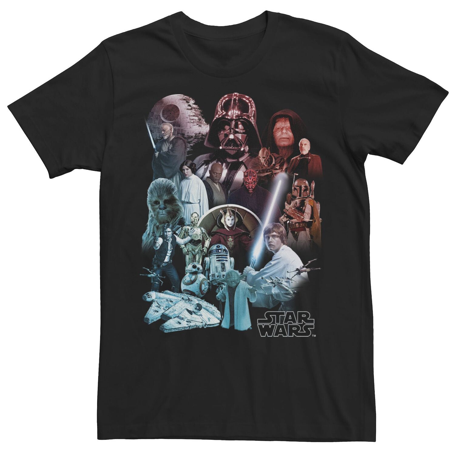 

Мужская футболка с плакатом и коллажем Star Wars