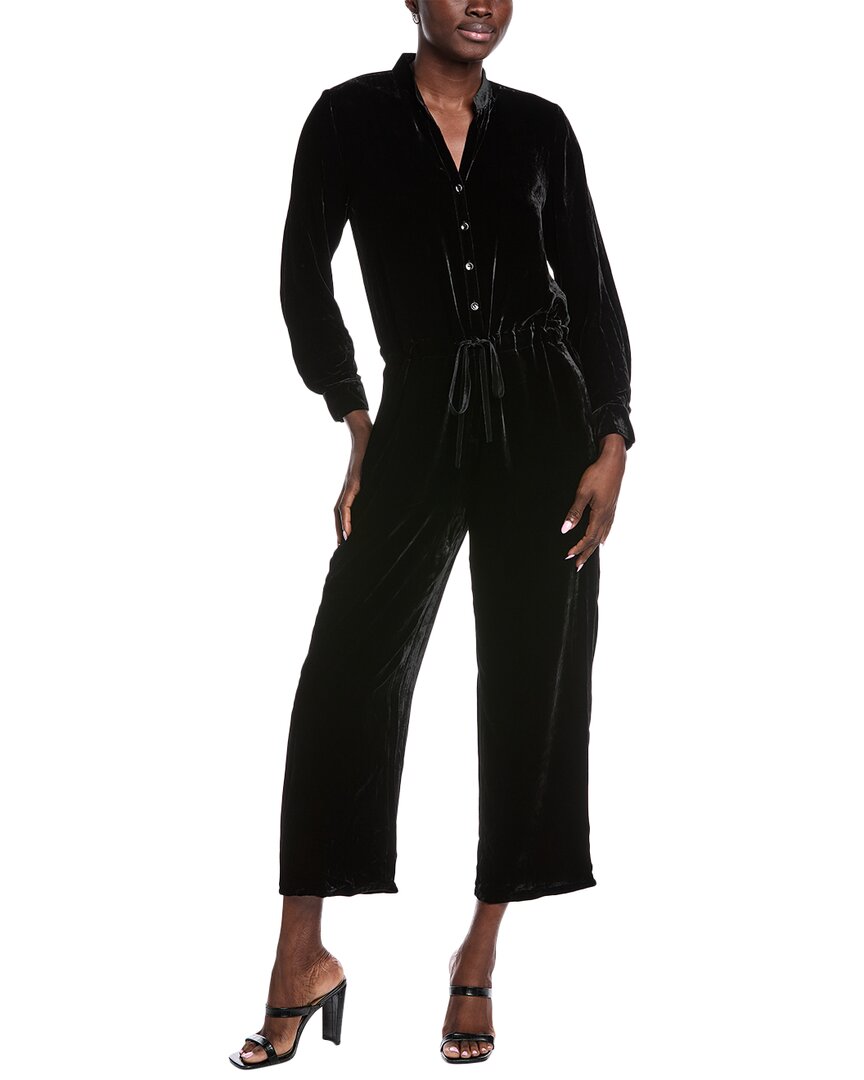 

EILEEN FISHER Petite Комбинезон с прямыми штанинами из смесового шелка, черный