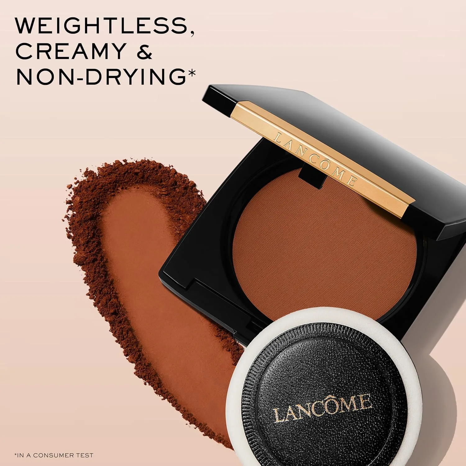 Пудра-основа Lancôme Dual Finish Powder Foundation - естественное покрытие, от легкого до плотного, стойкая, контролирует блеск., 345 Sand III Neutral: medium-deep skin tones with neutral undertones — фото 3