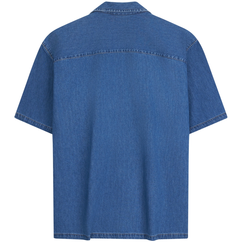 Calvin Klein Рубашка мужская XL3 Denim Dark Blue Cuban Collar Moderate — фото 3