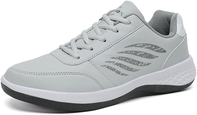 

Мужские модные кроссовки Hhhchpm с мягкой подошвой из ПУ-кожи, удобные для ходьбы, с поддержкой свода стопы, комфортные кроссовки для спорта, бега, тенниса и путешествий, серый