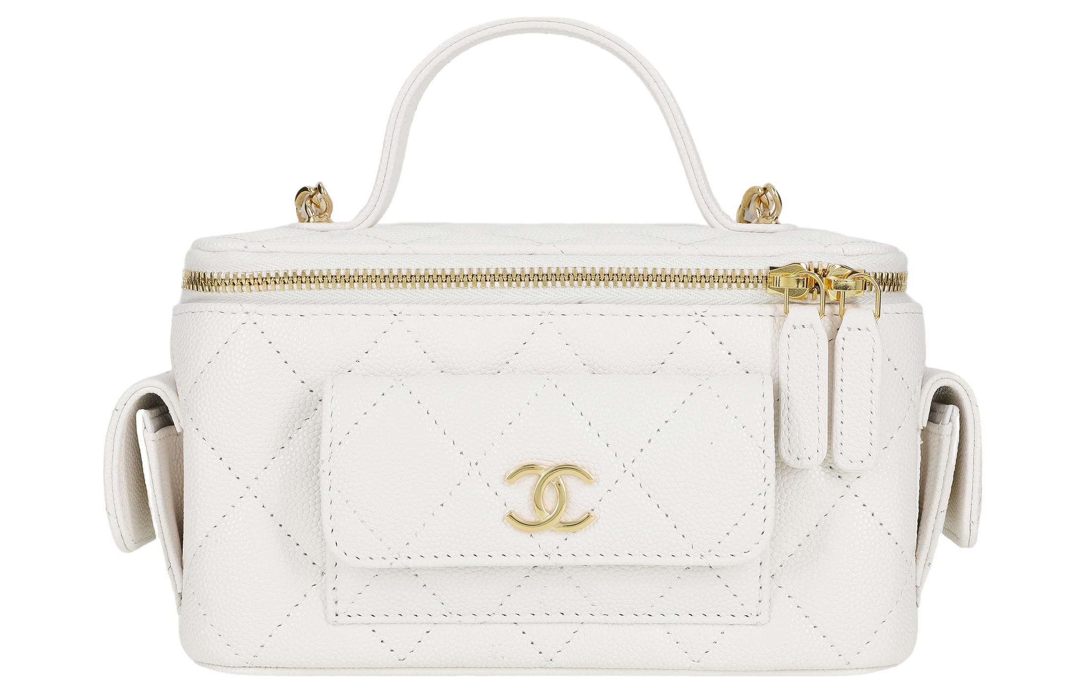 

CHANEL Сумка-коробка из телячьей кожи Сумка через плечо Кроссбоди Женская белая сумка