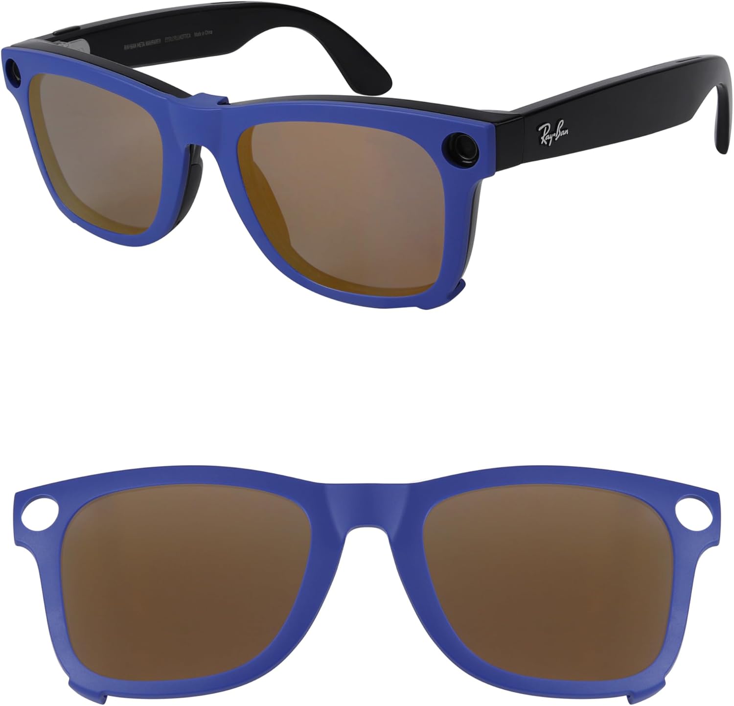 

Поляризованные очки с внешним креплением-клипсой для Ray-Ban Meta Wayfarer RW4008 и Gen 2 RW4012, размер Large 53-22, для мужчин и женщин, с защитой от УФ-излучения HILEEN, Bronze Gold