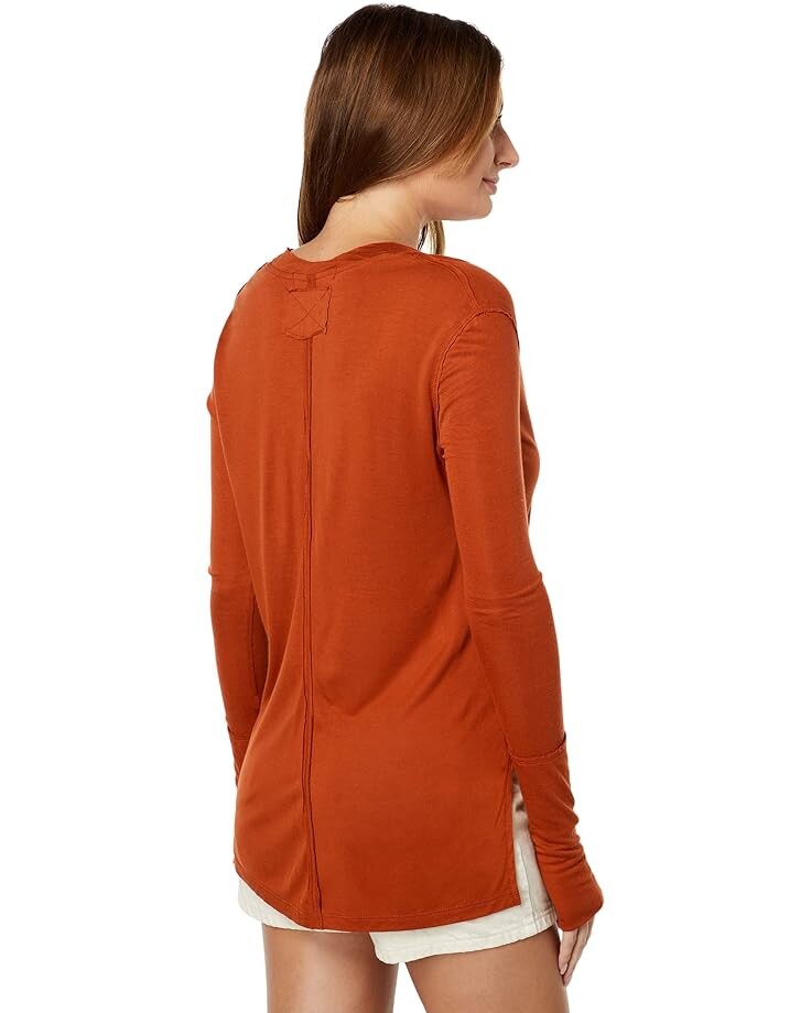 

Футболка с длинным рукавом Free People Fresh and Clean Long Sleeve Tee, цвет Spiced Brandy