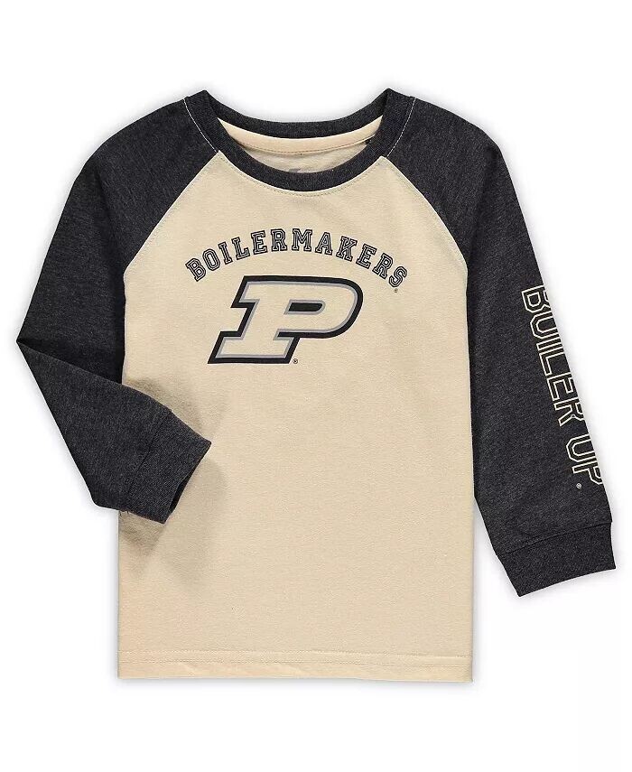 

Футболка Purdue Boilermakers с длинным рукавом и регланами для мальчиков и девочек золотистого цвета Colosseum
