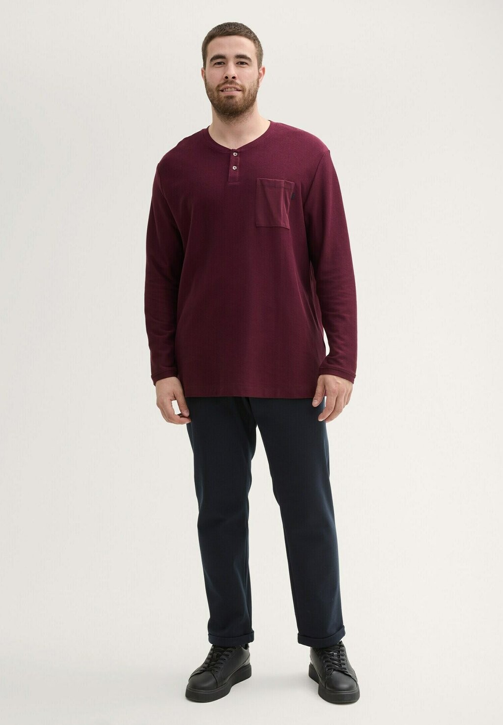 

Топ с длинными рукавами PLUS HENLEY TOM TAILOR, фиолетовый