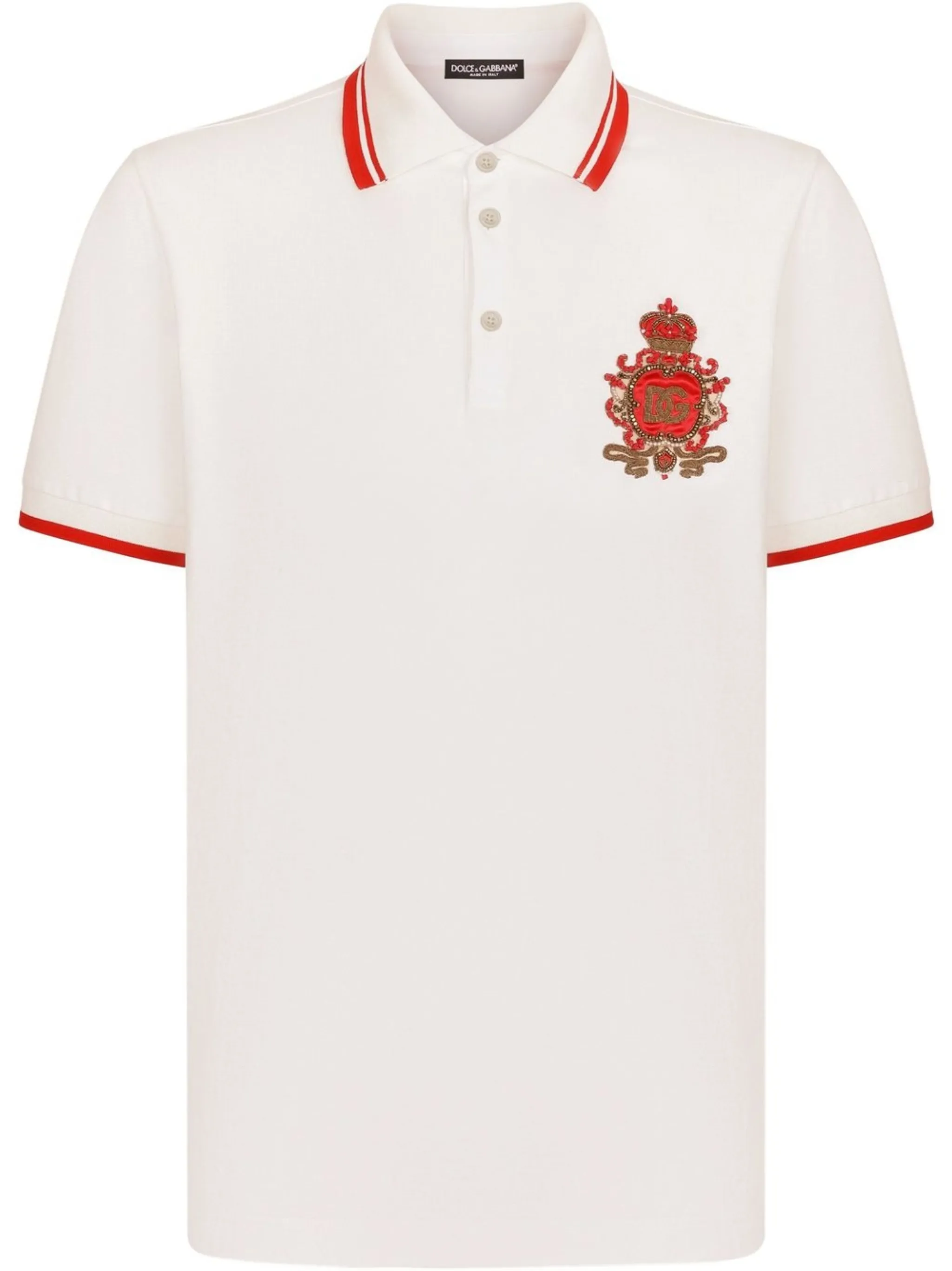 

Рубашка поло из ткани пике с нашивкой Dolce & Gabbana, белый