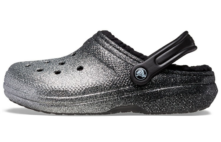

Сабо Crocs Classic Glitter Lined Clogs 'Black Silver' Women's