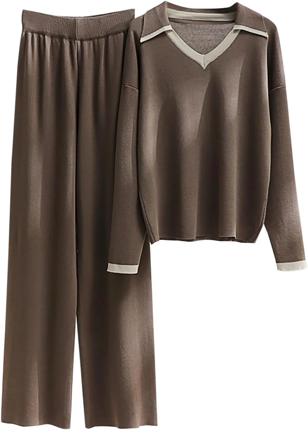 Женский спортивный костюм Ribbed Knit, A06_brown