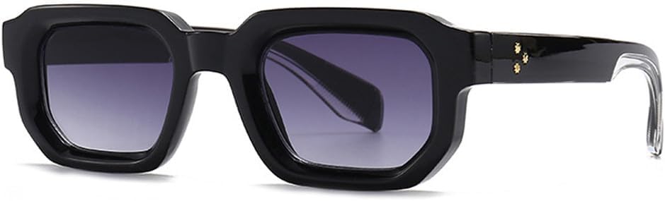 

Модные квадратные солнцезащитные очки с заклепками для женщин, солнцезащитные очки UV400 в стиле ретро с градиентом, солнцезащитные очки для мужчин в стиле панк WNCKSQ, Black Gray Gradient