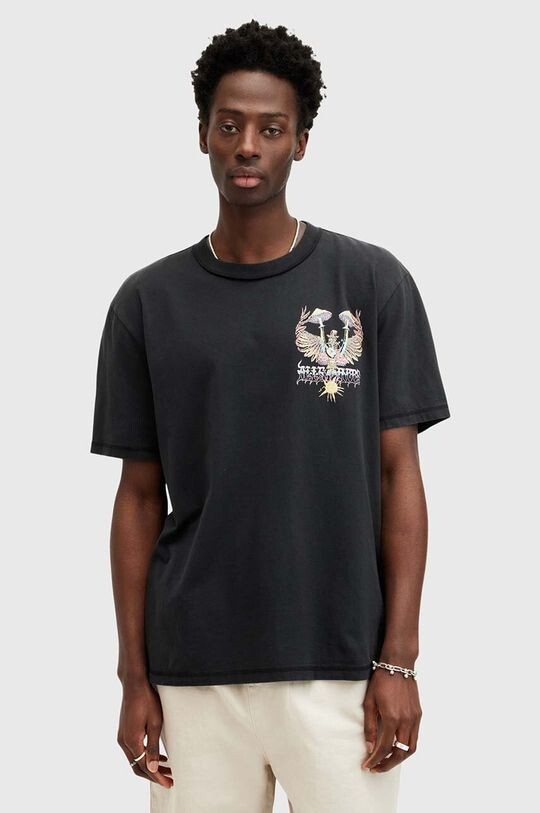 

Хлопковая футболка AllSaints, черный
