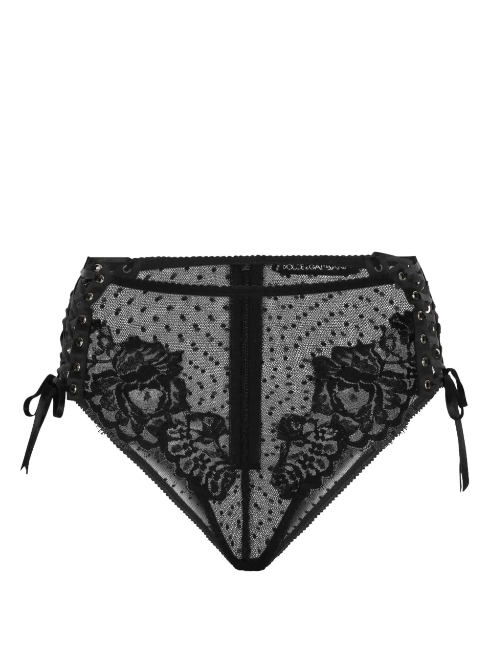 

Трусы-брифы с кружевом DOLCE & GABBANA, черный