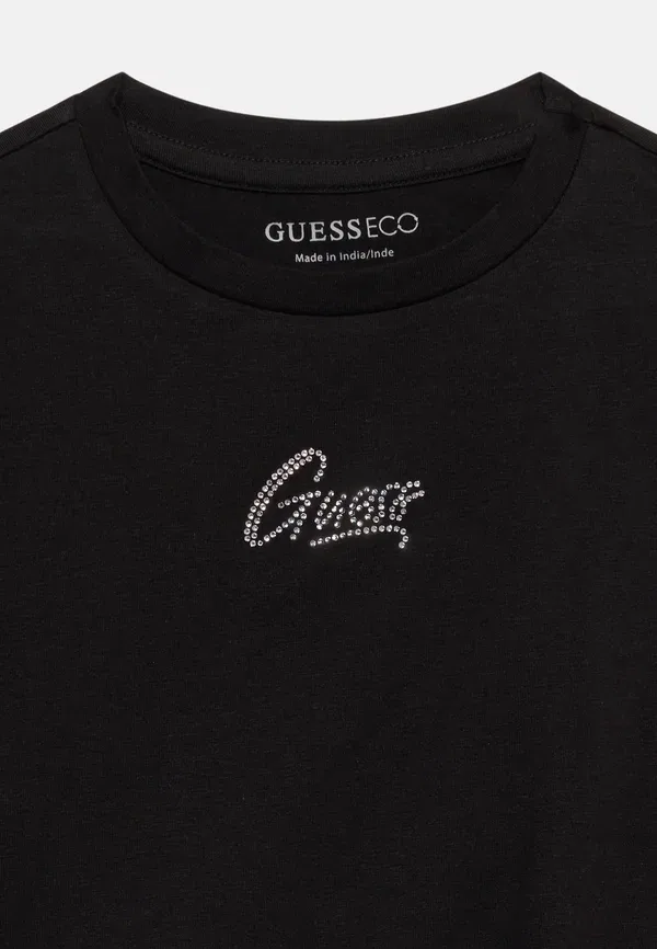 Футболка Guess Junior knot print, цвет черный — фото 4