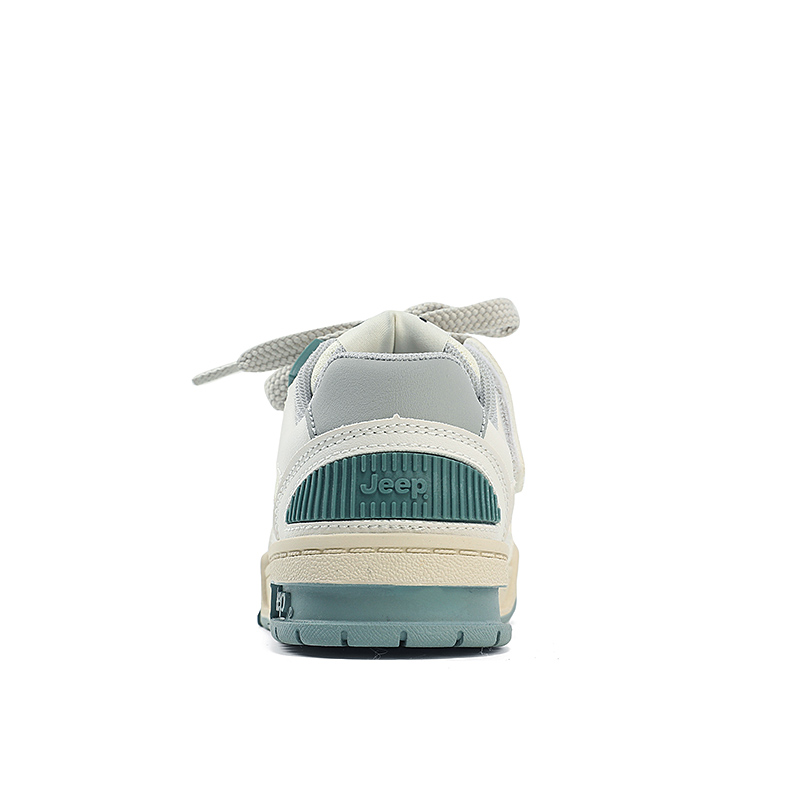 Низкие детские скейтбординг кроссовки white green kids Jeep, Aqua зеленый/айвори — фото 4
