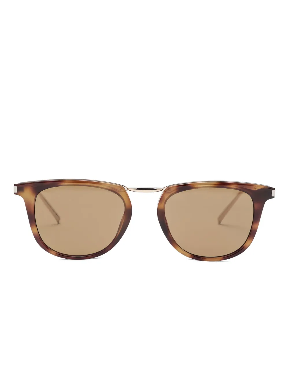 

Солнцезащитные очки в оправе черепаховой расцветки Saint Laurent Eyewear, коричневый