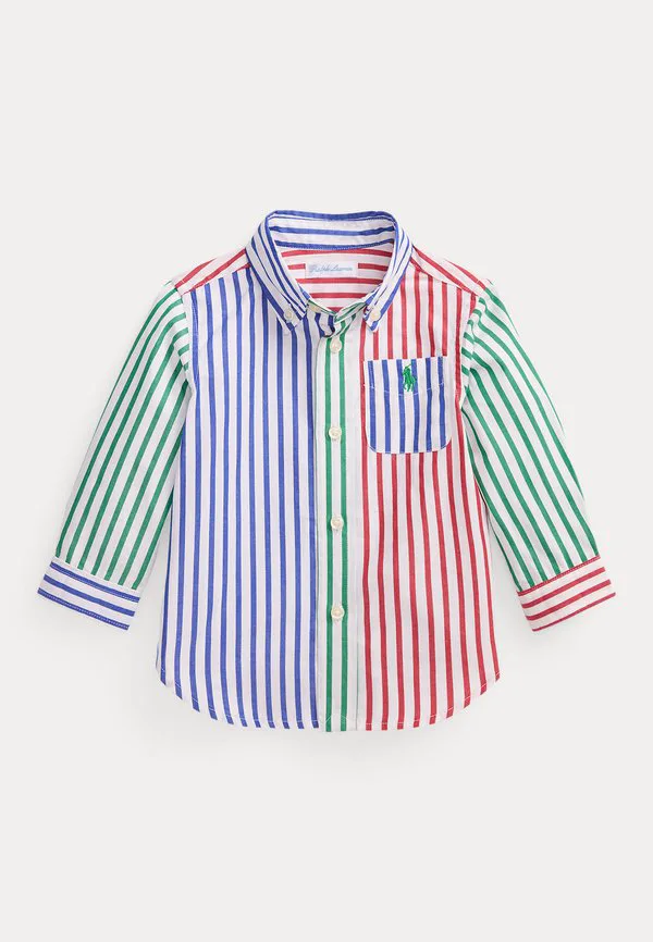 Полосатая хлопковая поплиновая забавная рубашка 02y Polo Ralph Lauren, Multi Coloured