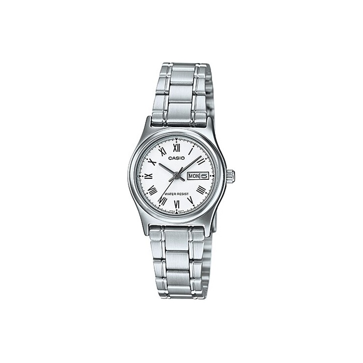 

CASIO Часы Women's Standard Series 25mm Silver Watch LTP-V006D-7B, White Dial