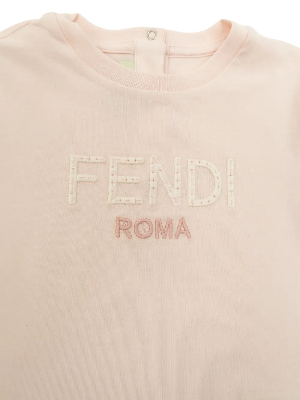 Футболка с короткими рукавами и вышивкой Fendi Kids, розовый — фото 3