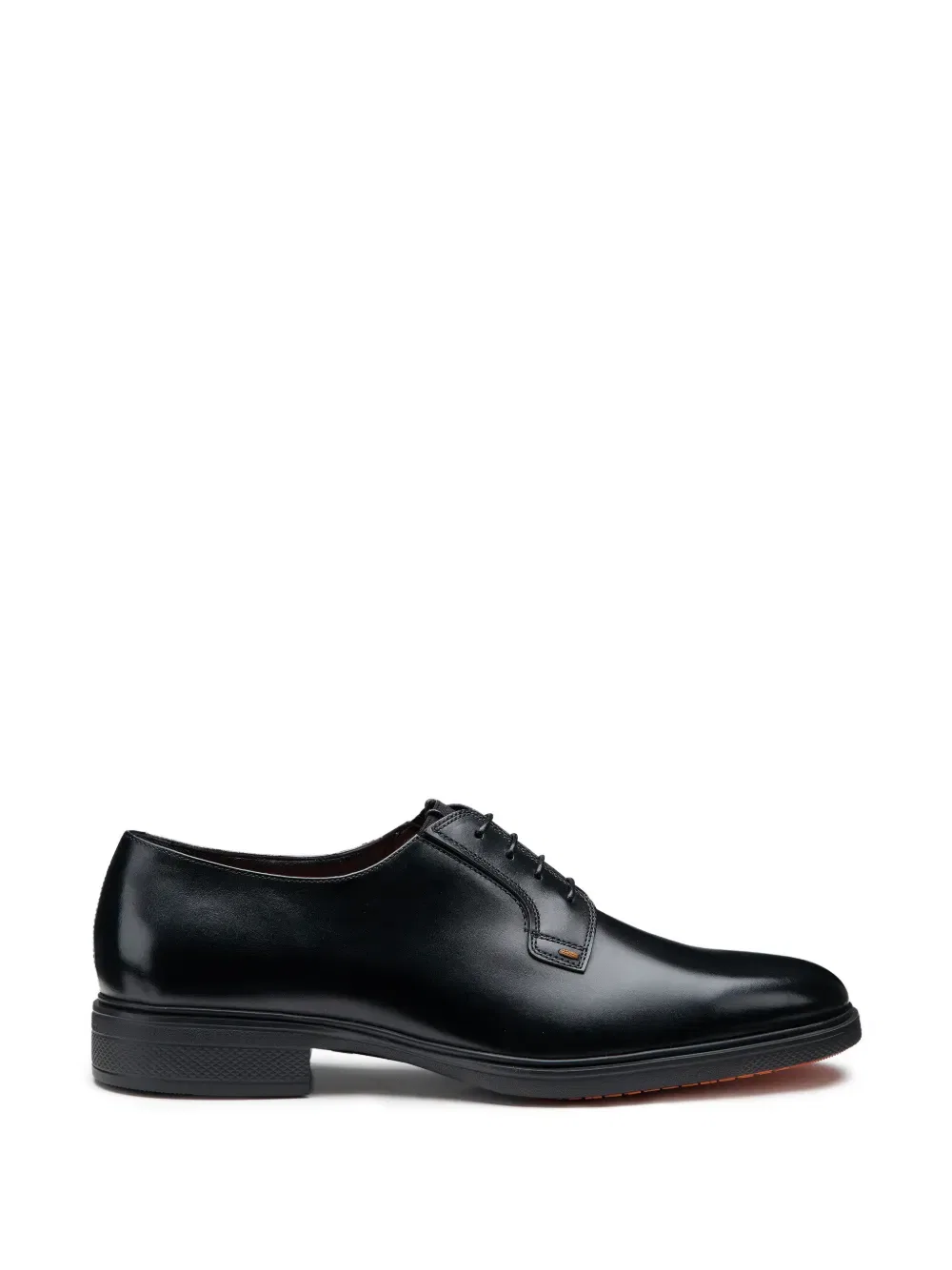 Удобные кожаные туфли-дерби на шнуровке Santoni, черный
