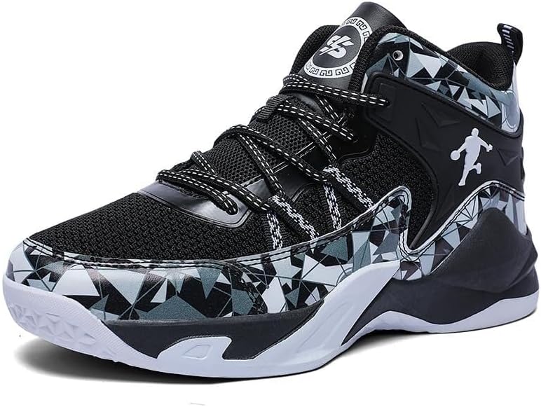 

Мужские высокие баскетбольные кроссовки, дышащие, противоскользящие, износостойкие, легкие спортивные тренировочные ботинки Solastride, белый/черный