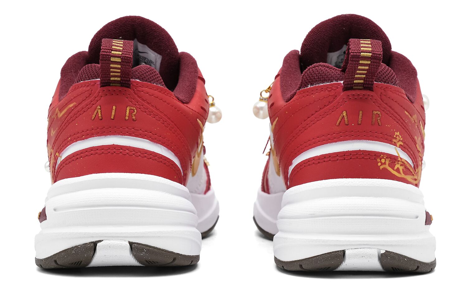 Air Monarch 4 Auspicious Dragon And Phoenix повседневная обувь unisex золотой Nike, красный золотой — фото 4