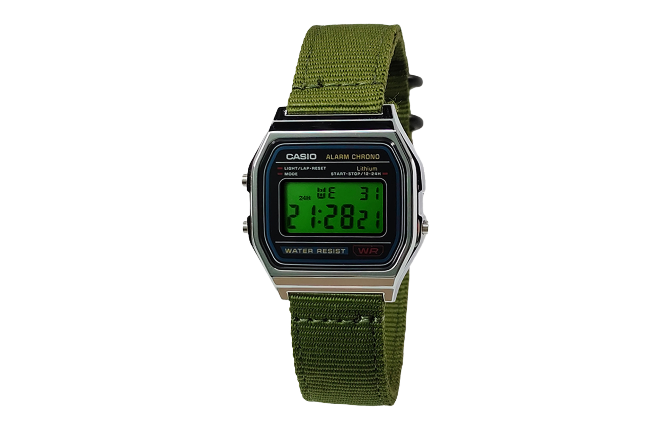 

CASIO Мужские часы Retrofit Series с кварцевым механизмом и нейлоновым ремешком, черный циферблат