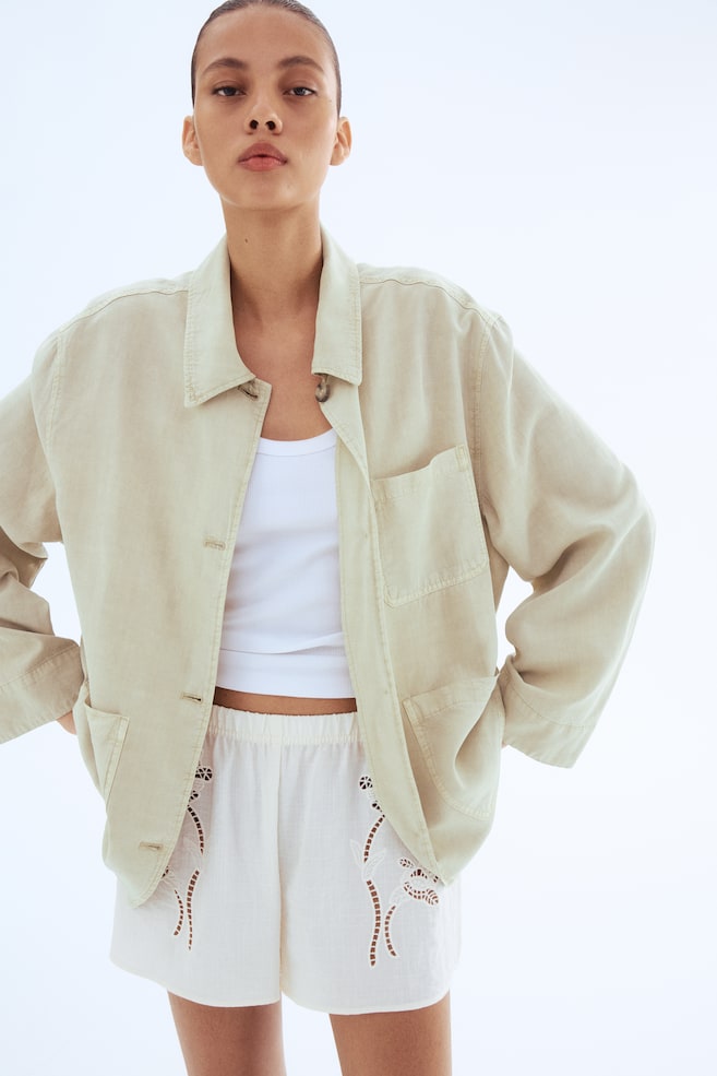 

Куртка из смеси лиоцелла H&M, бежевый