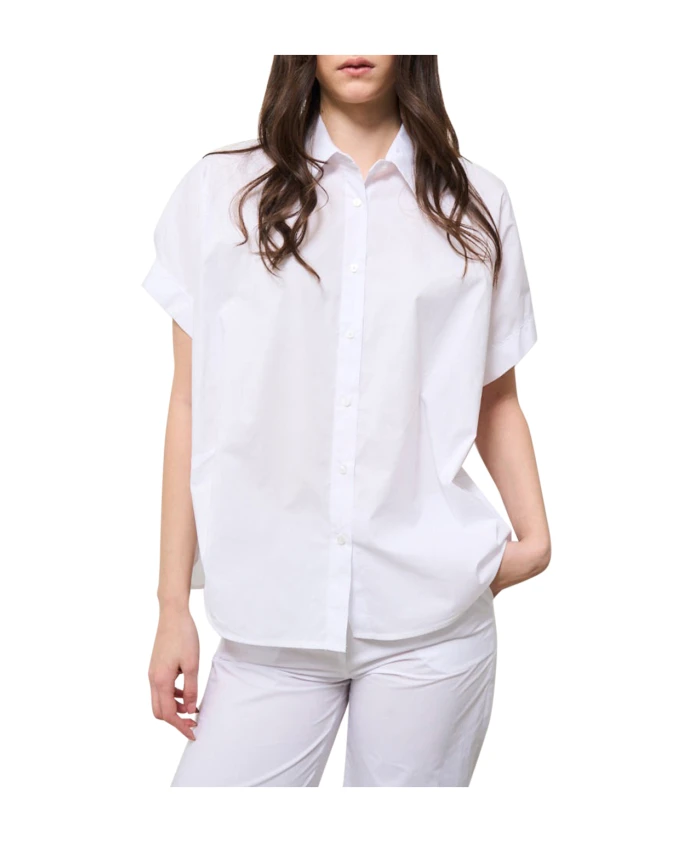 

Белая хлопковая поплиновая рубашка для отдыха Manila Grace, белый