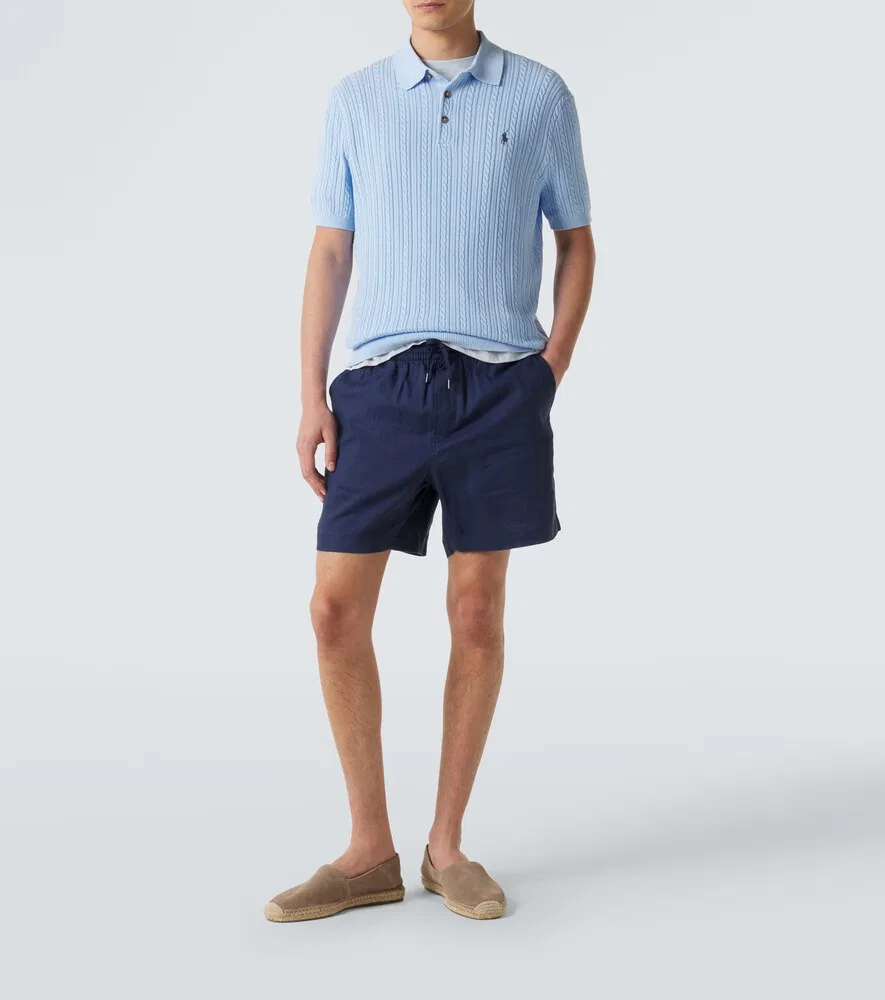 Хлопковый поло-свитер крупной вязки Polo Ralph Lauren, синий — фото 2