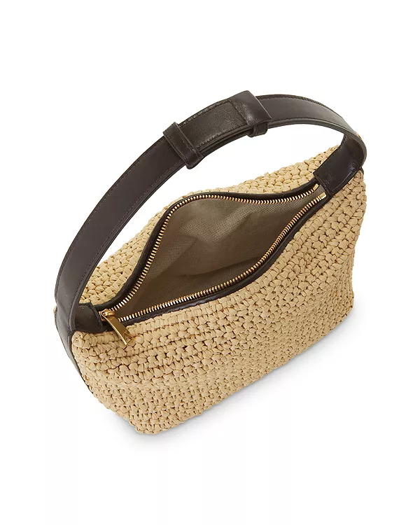 Миниатюрная сумка Wallace из рафии через плечо Bottega Veneta, бежевый — фото 3