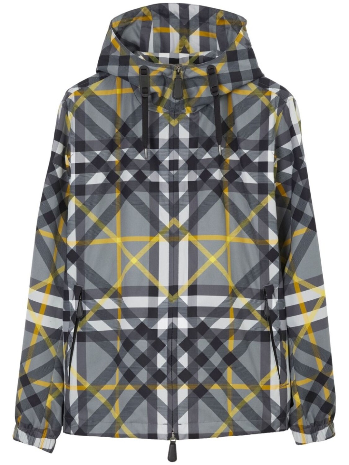 

Burberry клетчатое худи на молнии, серый