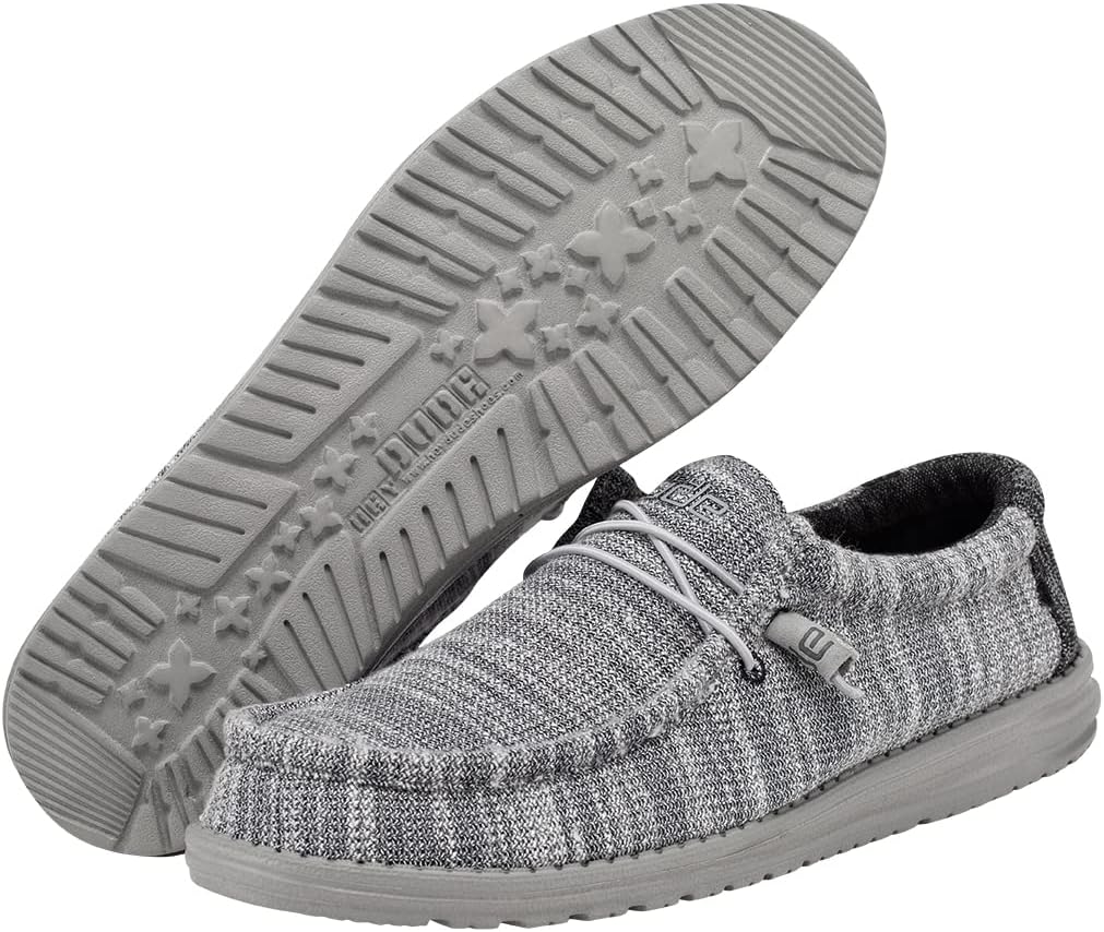 Мужские лоферы HEYDUDE Wally Stretch, Platinum Mix Fleece — фото 3