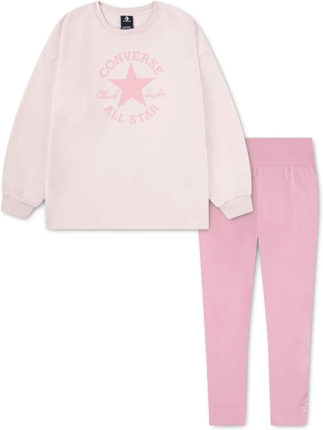 Детский спортивный комплект из толстовки и леггинсов Converse, Lotus Pink — фото 3